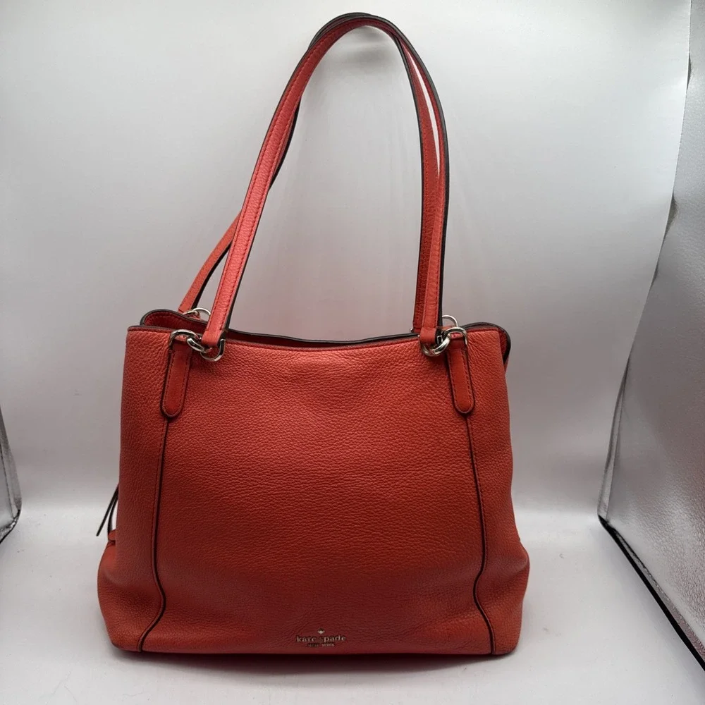 Kate Spade New York Jackson Shoulder Bag‎ Tangerine Pebbled Leather Purse